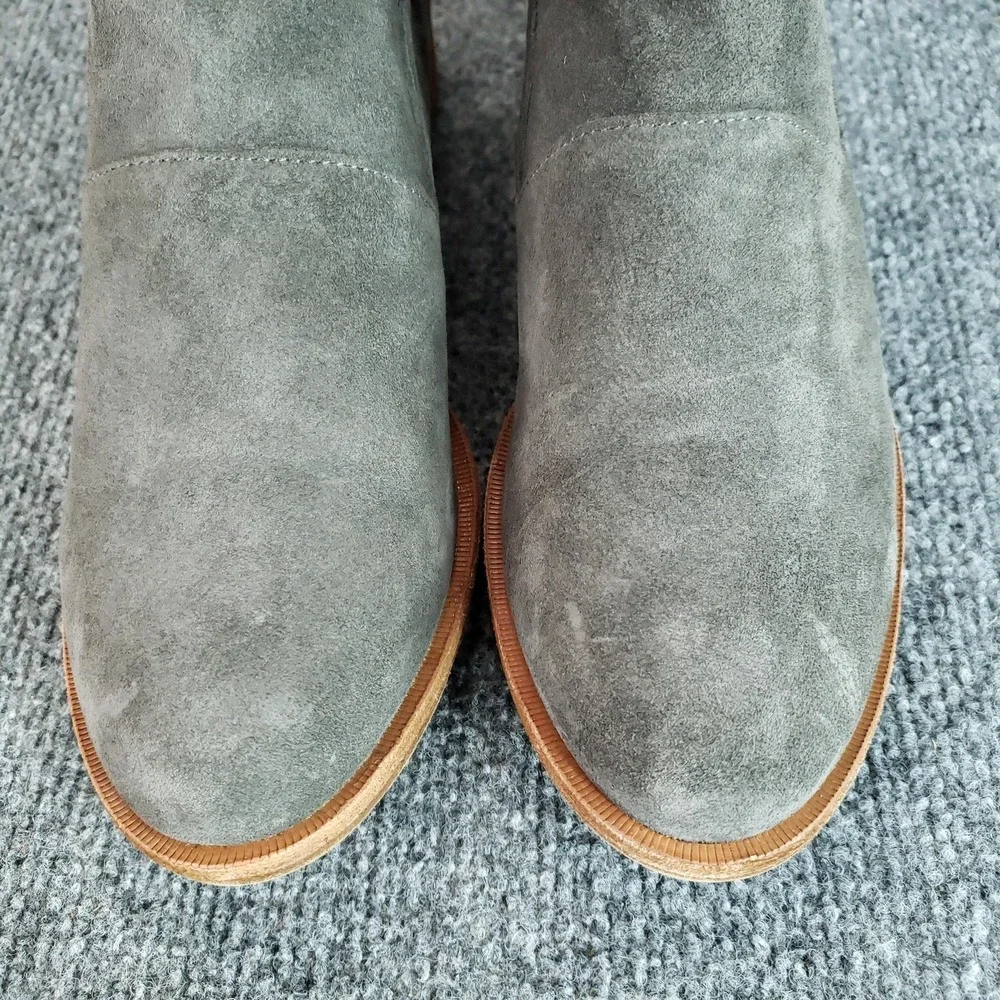 Kork-Ease Boots‎ Womens Size 8.5 Gray Suede Leather Ankle Booties Zipper